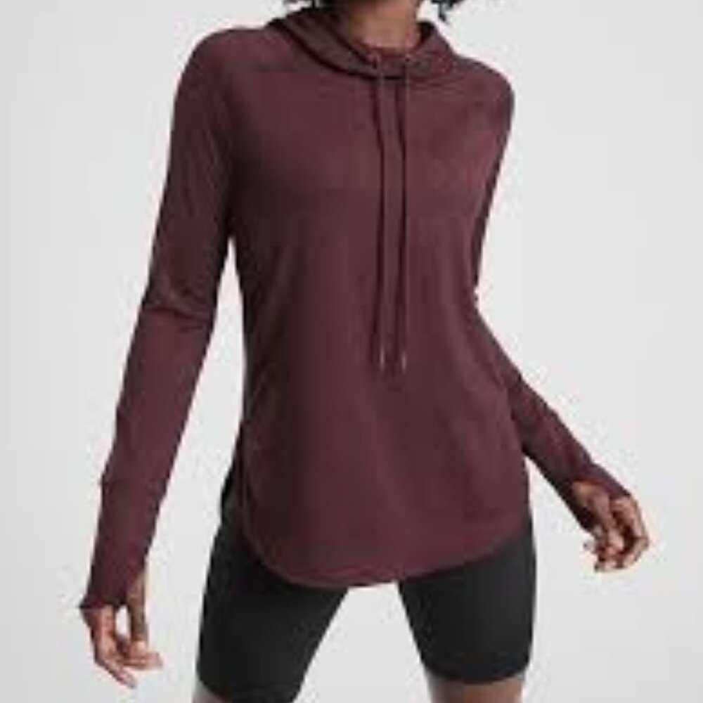 Athleta Uptempo Hoodie Sweatshirt - Antique Burgundy - XS OBO